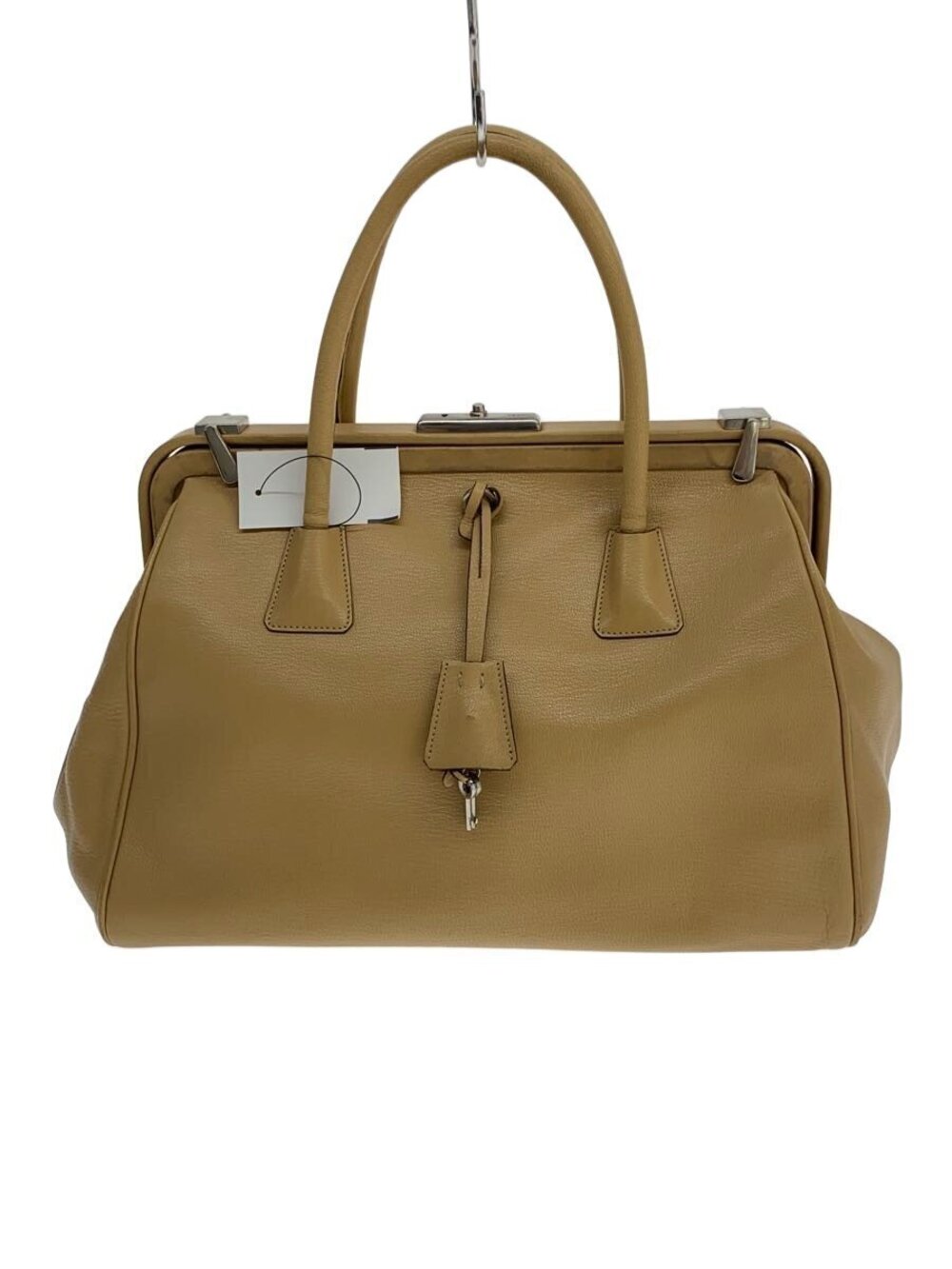 Prada Doctors Handbag Leather Beige Cream